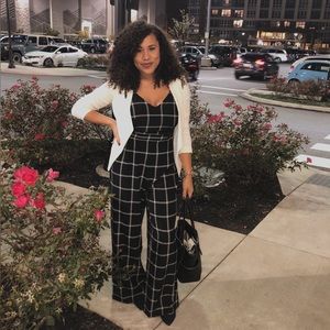 Plaid Jumpsuit with Open back